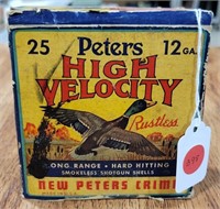 VTG. BOX OF PETERS HIGH VELOCITY SHOTGUN SHELLS