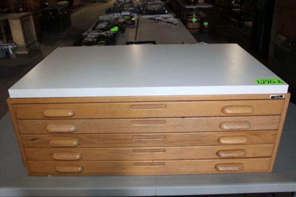 5-Drawer Flat File, Approx. 41"W x 28"D x 16"H