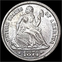 1874 Arws Seated Liberty Dime CLOSELY