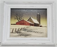 (X) H. Hargrove Barn Scene  Canvas Print