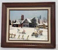 (X) H. Hargrove Winter Scene Canvas Print