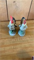 2 Homco Ceramic Roosters