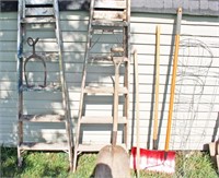 Metal Ice Tongs, (2) Wooden Step Ladders, Tomato