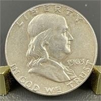 1963 Ben Franklin Silver (90%) Half Dollar