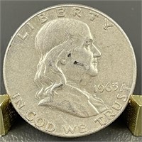 1963-D Ben Franklin Silver (90%) Half Dollar