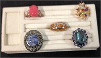 Collection of 5 Cocktail Rings KJC