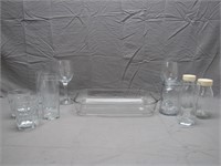 Lot of Assorted Glasses and Pyrex Casserole Dish