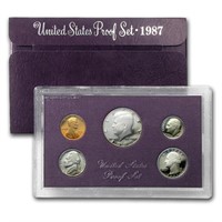 1987 United States Mint Proof Set 5 coins No Outer