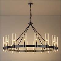 $639  48 Black Wagon Wheel Chandelier  16 Lights