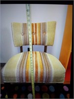 Nice chair with multi color stripes and wood legs