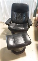 Adjustable Black recliner with ottoman