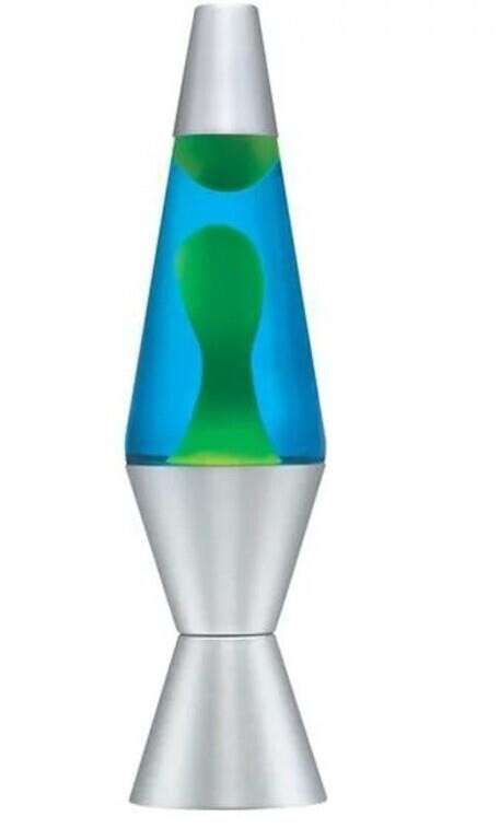 14 1/2" Lava Motion Lamp - yellow wax/blue