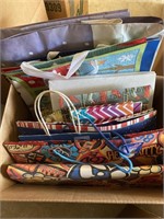 Two boxes of assorted gift bags, boxes and more