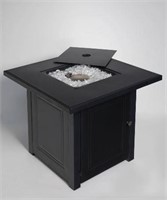 28" Matte Black Propane Fire Pit Table with Lid