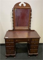 Mid century mahogany dresser and mirror with