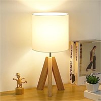 Small Beside Table Lamp, Wood Tripod Table Lamp wi