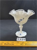 Vintage Fenton Glass Silvercrest Ruffled Compote*