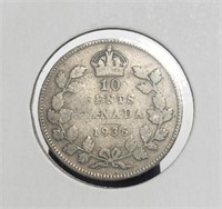 Canada 1936 10c Silver George V