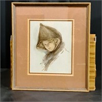 Framed Girl In Cape Print 1908