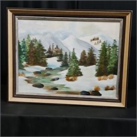 1989 Landscape Painting Signed & Dated on Canvas