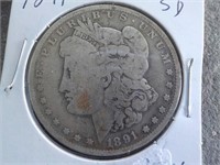 1891 O Silver dollar