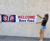 Vintage STP Oil Dealer Promo racing banner