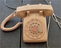 Rotary dial desk telephone