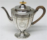ENGLISH CHASED SILVER TEAPOT