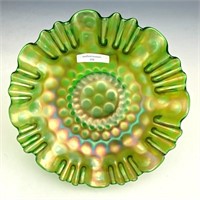 Fenton Green Coin Spot 3/1 Edge Bowl