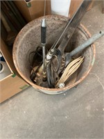 Vintage Oil Bucket and CB Antennas