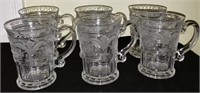 set 6 eapg Fleur de lis mugs