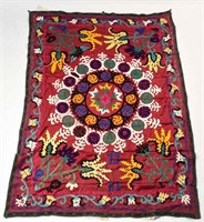 EMBROIDERED SILK SUZANI CLOTH TAPESTRY