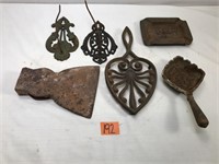 Antique Cast Iron and Metal Household Items