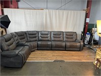 Dark Grey Sectional Sofa w/Recliners