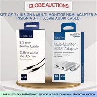 SET OF 2 (HDMI ADAPTER & 3-FT 3.5mm AUDIO CABLE)