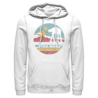 Star Wars Mountain Mens Pullover Hoodie, White,