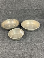 3 Antique Pewter Bowls