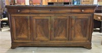 Louis Philippe Style Marble Top Walnut Sideboard.