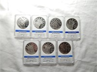 (7) $100 Eagle Replica Coin Platinum Plated
