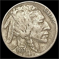 1937-D 3 Leg Buffalo Nickel LIGHTLY CIRCULATED