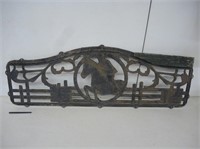 CAST IRON BENCH BACKING-HAS CRACK ON HORSE-SEE PIC