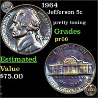 Proof 1964 Jefferson Nickel 5c Grades GEM+ Proof
