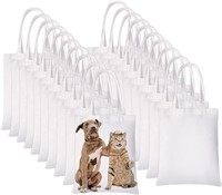 20 Pieces Sublimation Tote Bags Blank White