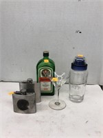 Flasks, Wine Glass, Jagermeister Bottle, Camel