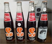 3 UT, 1 Carl Perkins Autographed Coca Cola Bottles
