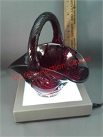 Westmoreland Glass Co red glass basket Illinois