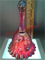 Fenton red glass Bell with fruit and Vine pattern