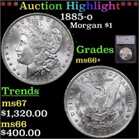 *Highlight* 1885-o Morgan $1 Graded ms66+