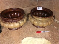 (2) Glazed Pottery Bowls