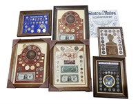 LOT OF (7) FRAMED COIN COLLECTOR SETS